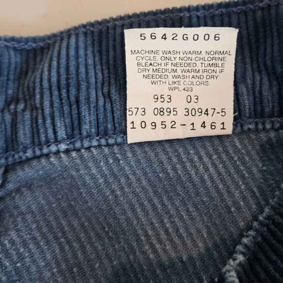 Levi's Strauss 952 Straight Leg Women Corduroy Orange Tab Pants M Blue - Picture 6 of 6